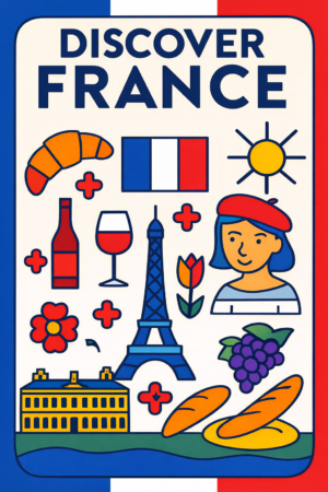 “Discover France” Poster – European Wall Art Printable (A4 PDF) artistic unisex graphic T-shirt