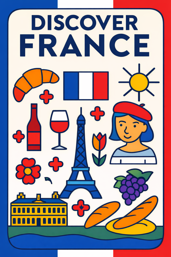 “Discover France” Poster – European Wall Art Printable (A4 PDF) artistic unisex graphic T-shirt