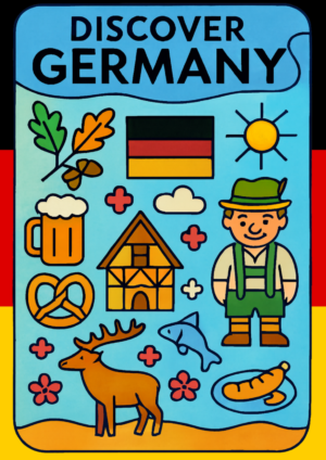 “Discover Germany” Poster – European Wall Art Printable (A4 PDF) artistic unisex graphic T-shirt