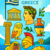“Discover Greece” Poster – European Wall Art Printable (A4 PDF) artistic unisex graphic T-shirt