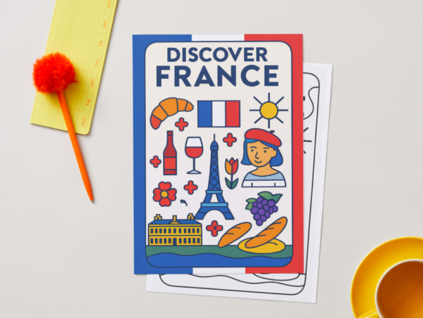 “Discover France” Poster – European Wall Art Printable (A4 PDF) – product gallery – M · Art & Design