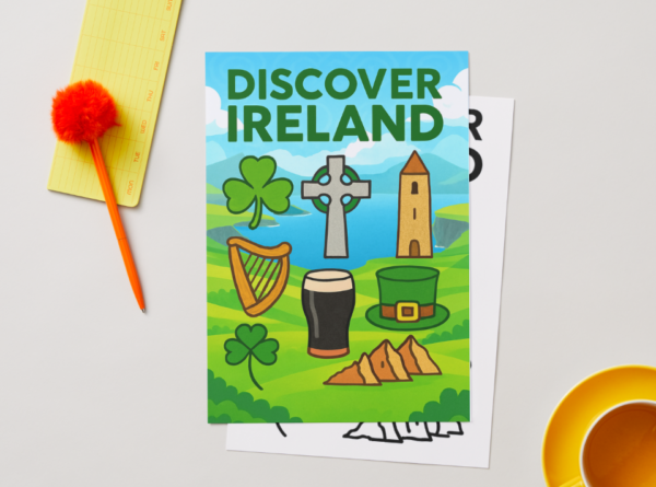Mock-Ireland-1col “Discover Ireland” Poster – European Wall Art Printable (A4 PDF) – product gallery – M · Art & Design