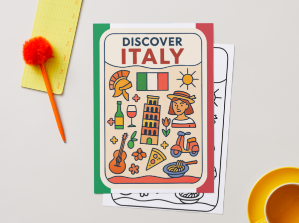 “Discover Italy” Poster – European Wall Art Printable (A4 PDF) – product gallery – M · Art & Design