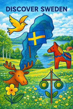“Discover Sweden 2” Poster  – European Wall Art Printable (A4 PDF)