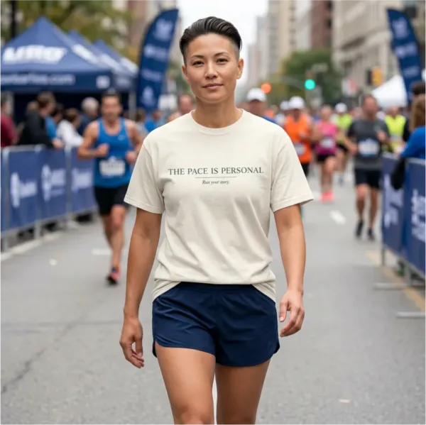 THE PACE IS PERSONAL – Premium Running Tee (Marathon Mindset Edition) The Pace is Personal — Run Your Story Tee artistic unisex graphic T-shirt