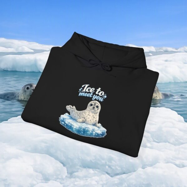 10519371121962331126_2048_custom-1.jpeg Seal Pup 'Ice to Meet You' Hoodie — Cozy Animal Lover Sweatshirt — Apparel by M · Art & Design