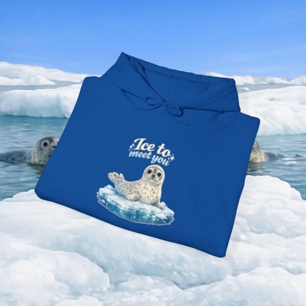 10526443005437873956_2048_custom-1.jpeg Seal Pup 'Ice to Meet You' Hoodie — Cozy Animal Lover Sweatshirt — Apparel by M · Art & Design