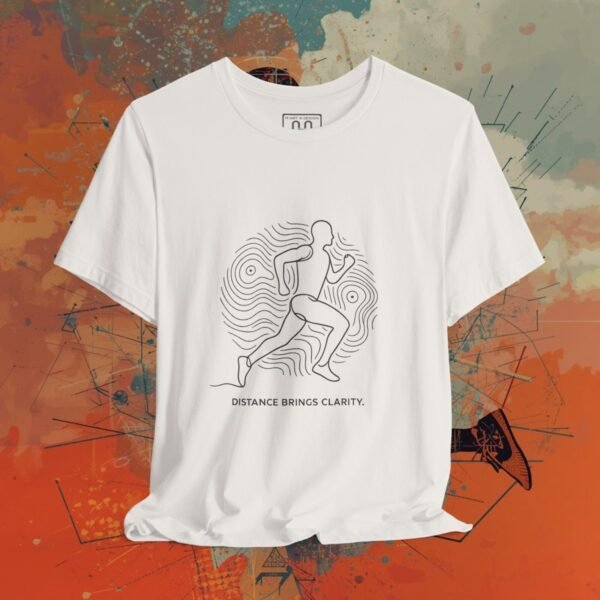 Running Tee — Minimal Line Runner Graphic with “Distance Brings Clarity” #1 - T-Shirt