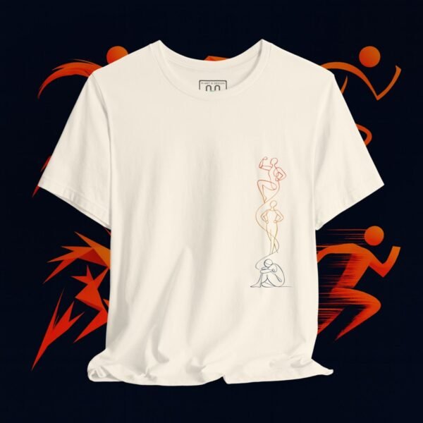 Vertical Flow – Minimalist One‑Line Art T‑Shirt | Modern Figurative -  Design by M‑Art & Design