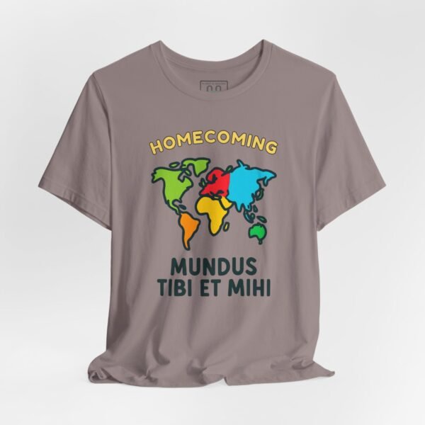 11528116286702971170_2048-1.jpeg World Homecoming Map Unisex Tee, Mundus Tibi et Mihi Latin Quote T-Shirt, Global Connection Shirt
