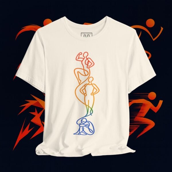 Centered Vertical Flow – Minimalist One‑Line Art T‑Shirt | Modern Figurative Design by M‑Art & Design — Apparel by M · Art & Design