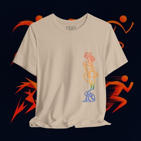 Vertical Flow – Minimalist One‑Line Art T‑Shirt | Modern Figurative - Design by M‑Art & Design — Apparel by M · Art & Design