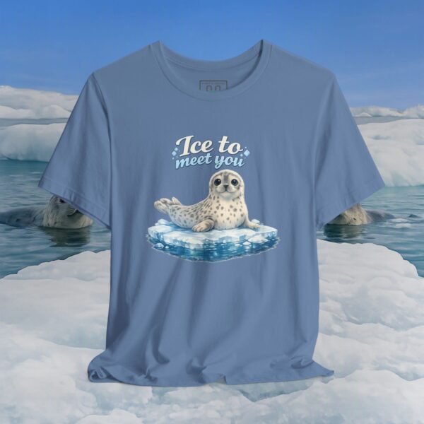 Seal Ice to Meet You Tee — Cute Pun Graphic T-Shirt – Animal Bella+Canvas T-shirt by Martume (Additional view 6)