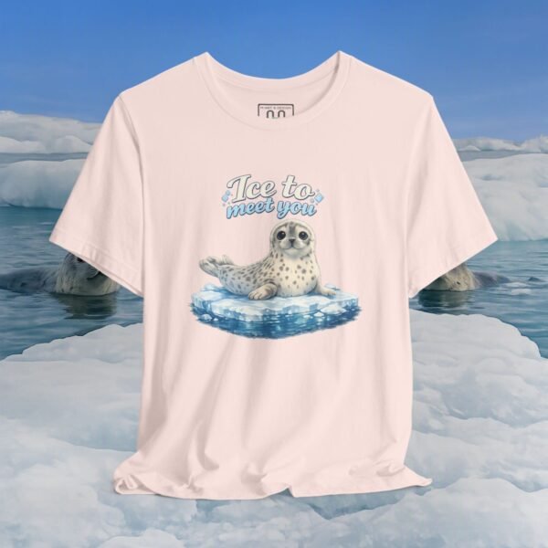 Seal Ice to Meet You Tee — Cute Pun Graphic T-Shirt – Animal Bella+Canvas T-shirt by Martume (Additional view 8)
