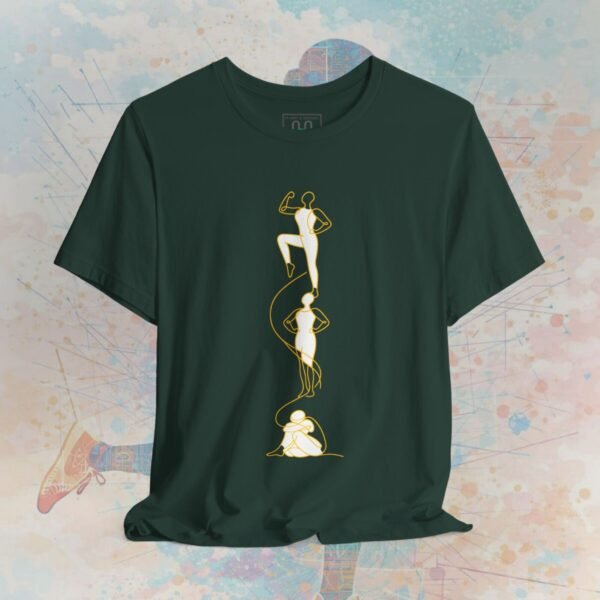 12372951158956496274_v2_2048_custom-2.jpeg Gold Line Art Progression T‑Shirt – Minimalist Growth & Empowerment Design