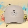 12967143464440763200_2048_custom-1.jpeg Skin Cancer Awareness Embroidered Black Ribbon Dad Cap — Apparel by M · Art & Design
