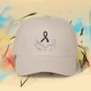 12967143464440763200_2048_custom.jpeg Skin Cancer Awareness Embroidered Black Ribbon Dad Cap