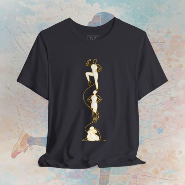 13181637687040189442_v2_2048_custom-2.jpeg Gold Line Art Progression T‑Shirt – Minimalist Growth & Empowerment Design