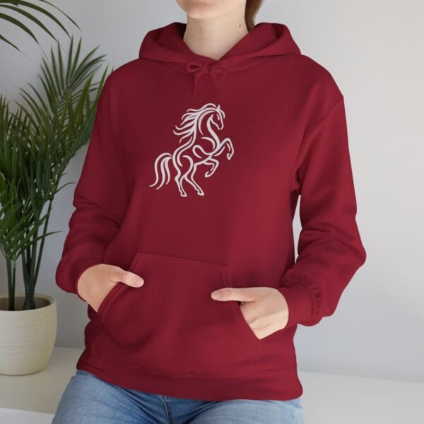 14056457702634313027_2048.jpeg Horse Line Art Hoodie — Minimalist Rearing Stallion Graphic Sweatshirt — Apparel by M · Art & Design