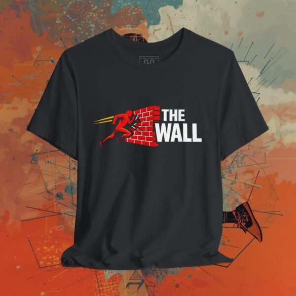The Wall Runner T‑Shirt — Retro Brick Breaker Graphic Tee – Running Bella+Canvas T-shirt by Martume (Back view)