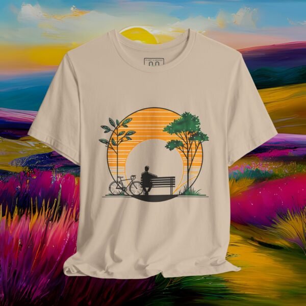 15243650513237860554_v2_2048_custom.jpeg Sunset Bench Tee — Bicycle Park Silhouette T-Shirt – product gallery – M · Art & Design