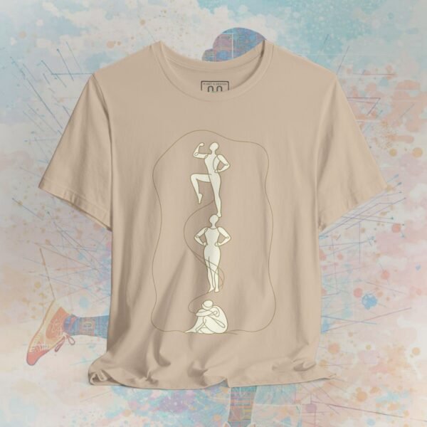 15353641930902325287_v2_2048_custom.jpeg Ivory Line Art Transformation T‑Shirt – Minimalist Empowerment Design – product gallery – M · Art & Design