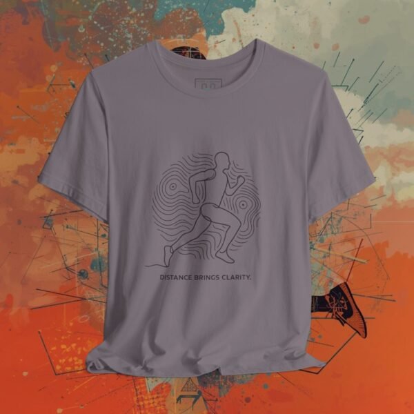 Running Tee — Minimal Line Runner Graphic with “Distance Brings Clarity” #1 - T-Shirt