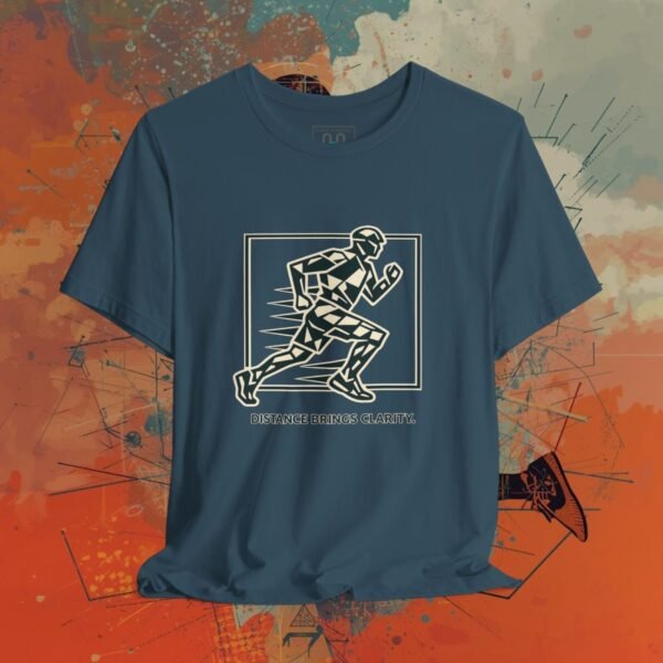 16234010402452025710_v2_2048_custom.jpeg Running Graphic Tee — “Distance Brings Clarity” Jogger Shirt — Apparel by M · Art & Design