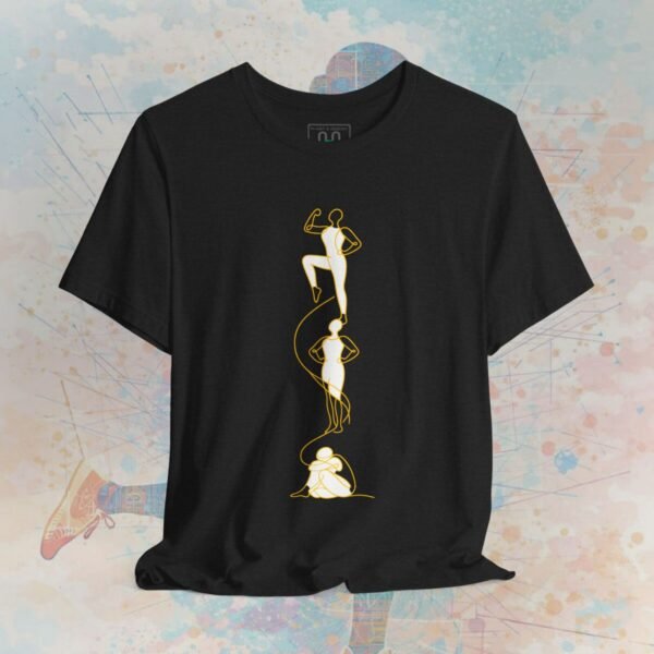 17832201284030756444_v2_2048_custom-2.jpeg Gold Line Art Progression T‑Shirt – Minimalist Growth & Empowerment Design