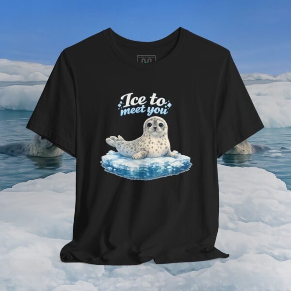 Seal Ice to Meet You Tee — Cute Pun Graphic T-Shirt – Animal Bella+Canvas T-shirt by Martume (Additional view 12)
