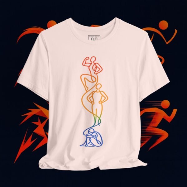 Centered Vertical Flow – Minimalist One‑Line Art T‑Shirt | Modern Figurative Design by M‑Art & Design — Apparel by M · Art & Design
