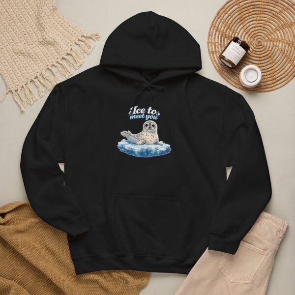 18428908186732511883_2048-1.jpeg Seal Pup 'Ice to Meet You' Hoodie — Cozy Animal Lover Sweatshirt — Apparel by M · Art & Design