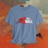 The Wall Runner T‑Shirt — Retro Brick Breaker Graphic Tee – Running Bella+Canvas T-shirt by Martume (Detail view)