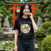 Gently Resonates T-Shirt — Japanese Bird & Floral Minimalist Nature Tee