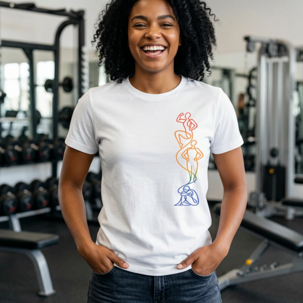 Vertical Flow – Minimalist One‑Line Art T‑Shirt | Modern Figurative - Design by M‑Art & Design — Apparel by M · Art & Design