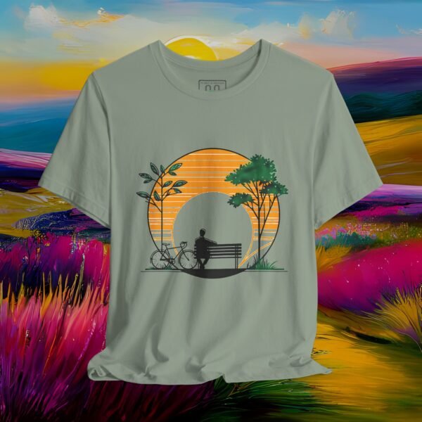2476242918640074854_v2_2048_custom.jpeg Sunset Bench Tee — Bicycle Park Silhouette T-Shirt – product gallery – M · Art & Design