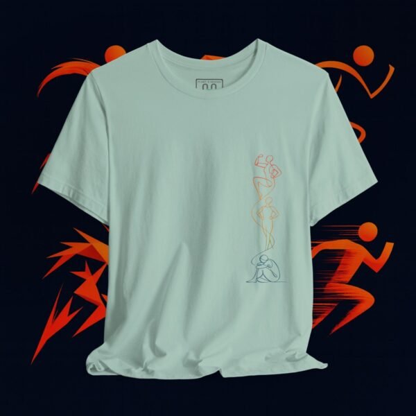 Vertical Flow – Minimalist One‑Line Art T‑Shirt | Modern Figurative -  Design by M‑Art & Design