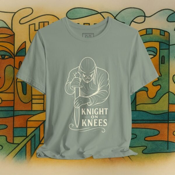 Knight on Knees – Medieval Valor Graphic Tee