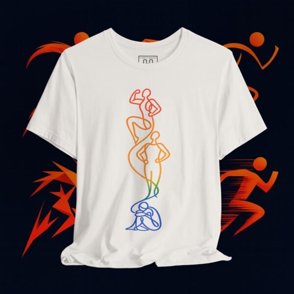Centered Vertical Flow – Minimalist One‑Line Art T‑Shirt | Modern Figurative Design by M‑Art & Design — Apparel by M · Art & Design