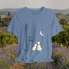 Companionship Under the Moon Tee (Dog/Cat Sitting, Moon Graphic) — Humor by M · Art & Design