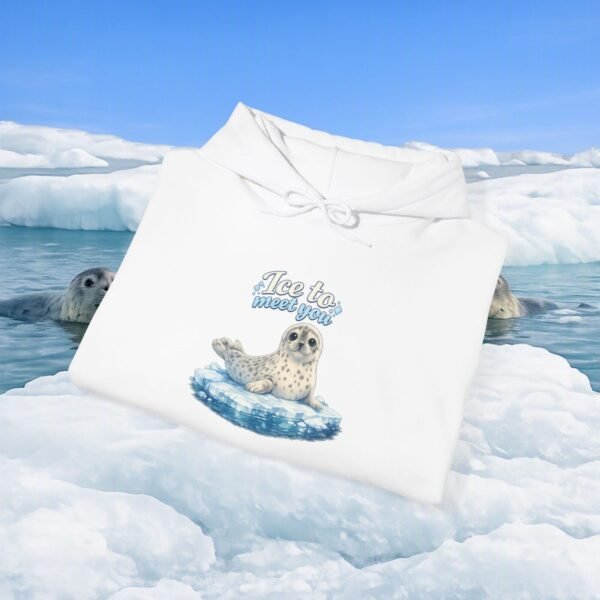 3602215049940964633_2048_custom-1.jpeg Seal Pup 'Ice to Meet You' Hoodie — Cozy Animal Lover Sweatshirt — Apparel by M · Art & Design
