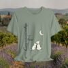Companionship Under the Moon Tee (Dog/Cat Sitting, Moon Graphic) — Humor by M · Art & Design