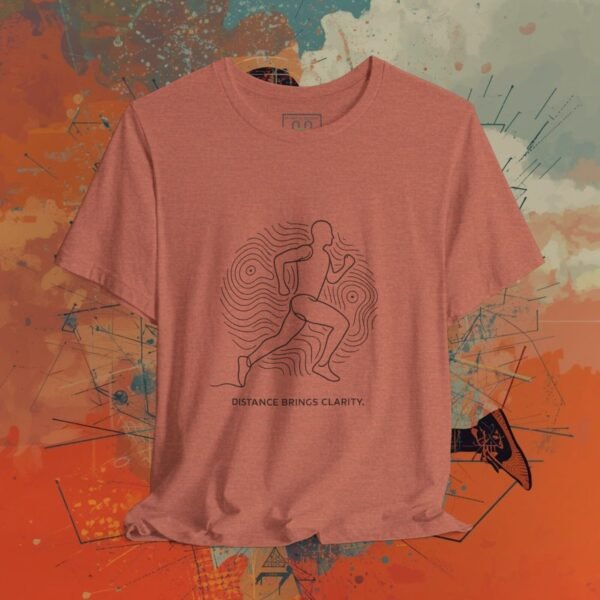 Running Tee — Minimal Line Runner Graphic with “Distance Brings Clarity” #1 - T-Shirt