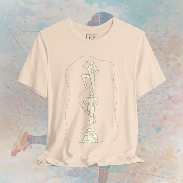 4334010296226976590_v2_2048_custom.jpeg Ivory Line Art Transformation T‑Shirt – Minimalist Empowerment Design – product gallery – M · Art & Design