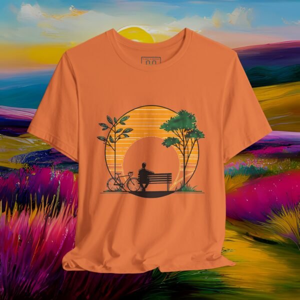 451891280821420558_v2_2048_custom.jpeg Sunset Bench Tee — Bicycle Park Silhouette T-Shirt – product gallery – M · Art & Design
