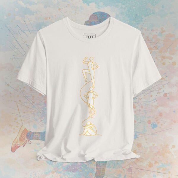 4939582957938761580_v2_2048_custom-2.jpeg Gold Line Art Progression T‑Shirt – Minimalist Growth & Empowerment Design