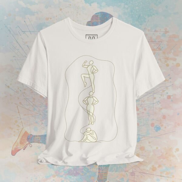 4997939328416040441_v2_2048_custom.jpeg Ivory Line Art Transformation T‑Shirt – Minimalist Empowerment Design – product gallery – M · Art & Design