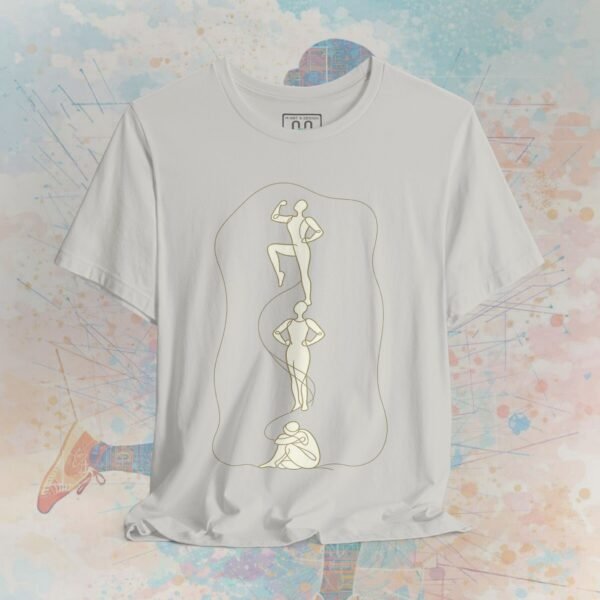 5100681594960056905_v2_2048_custom.jpeg Ivory Line Art Transformation T‑Shirt – Minimalist Empowerment Design – product gallery – M · Art & Design