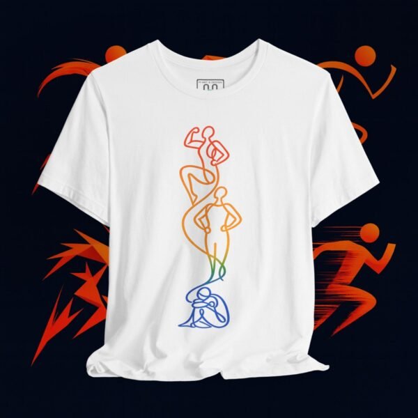 Centered Vertical Flow – Minimalist One‑Line Art T‑Shirt | Modern Figurative Design by M‑Art & Design — Apparel by M · Art & Design