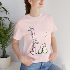 Companionship Under the Moon Tee (Dog/Cat Sitting, Moon Graphic)